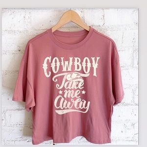 Cowboy take me away crop top